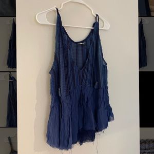 Anthropologie Akemi + Kim Flowing Blue Tank Top, Size Large